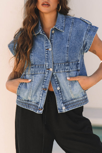 Denim Button Up Top FB
