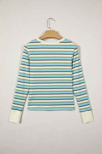 Multicolor Striped Knit Top FB