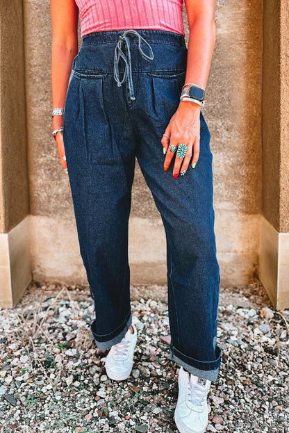 Blue Checkered Drawstring Pants LT