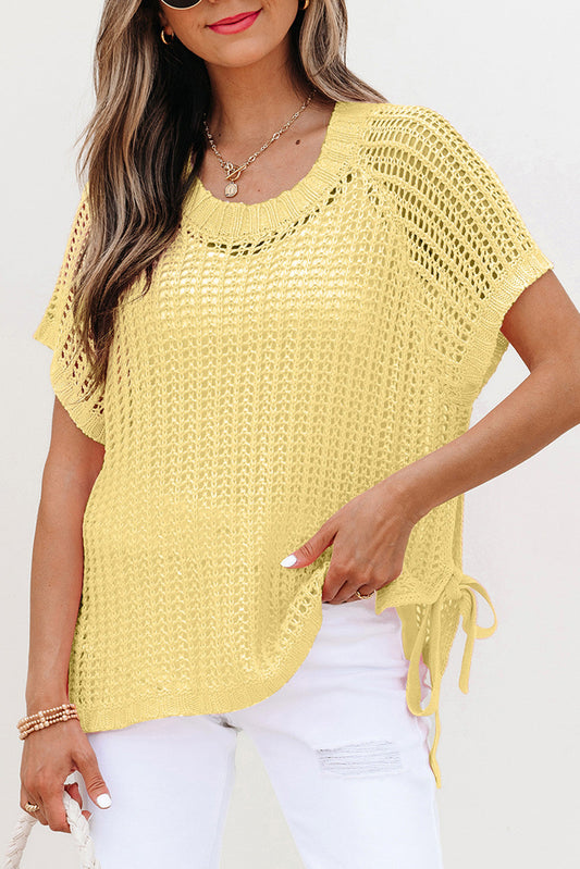 Yellow Crochet Sweater FB